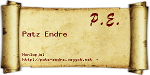Patz Endre névjegykártya
